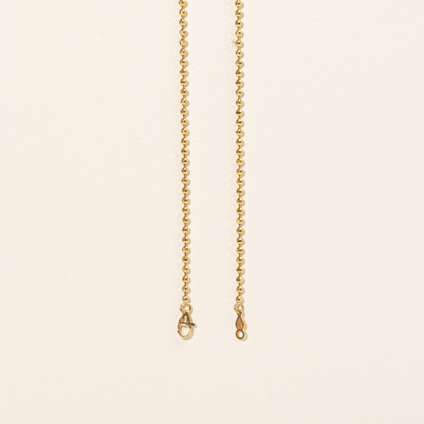 18k Yellow Gold Bead Link Chain | 17