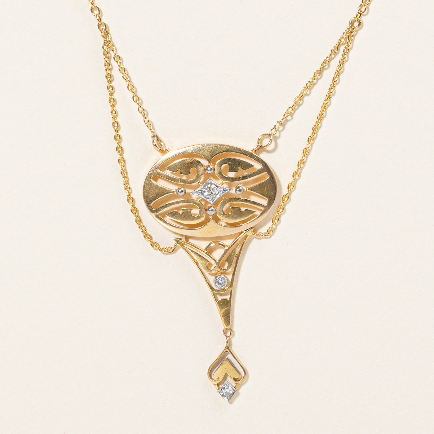 Old European Cut Diamond Pendant Necklace | 0.12ctw | 16" |