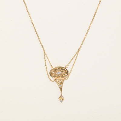 Old European Cut Diamond Pendant Necklace | 0.12ctw | 16
