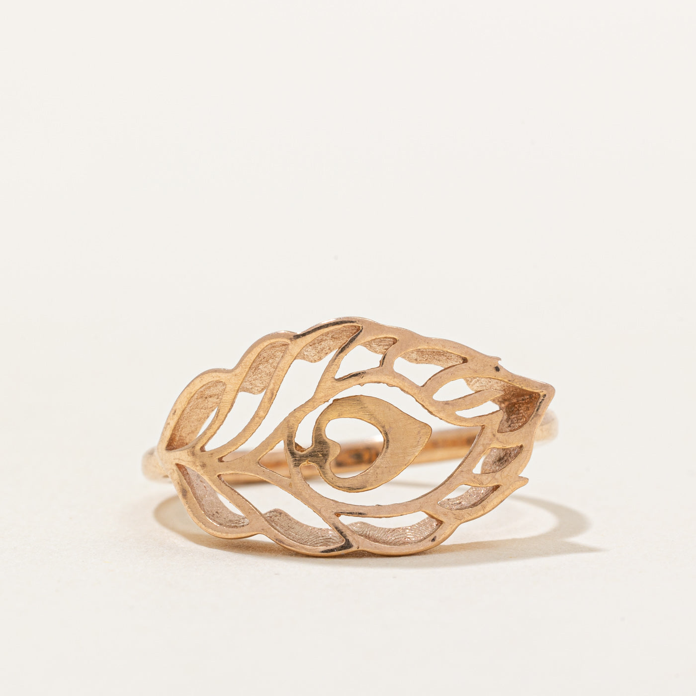 18k Yellow Gold Leaf Ring | SZ 6.5 |