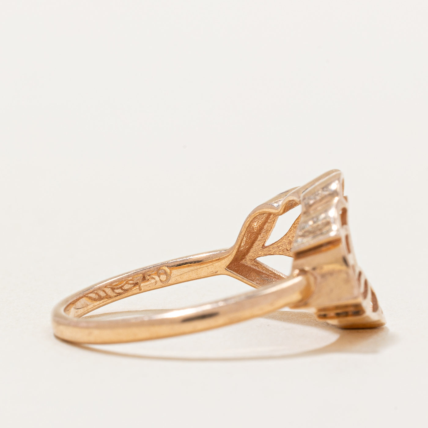 18k Yellow Gold Leaf Ring | SZ 6.5 |