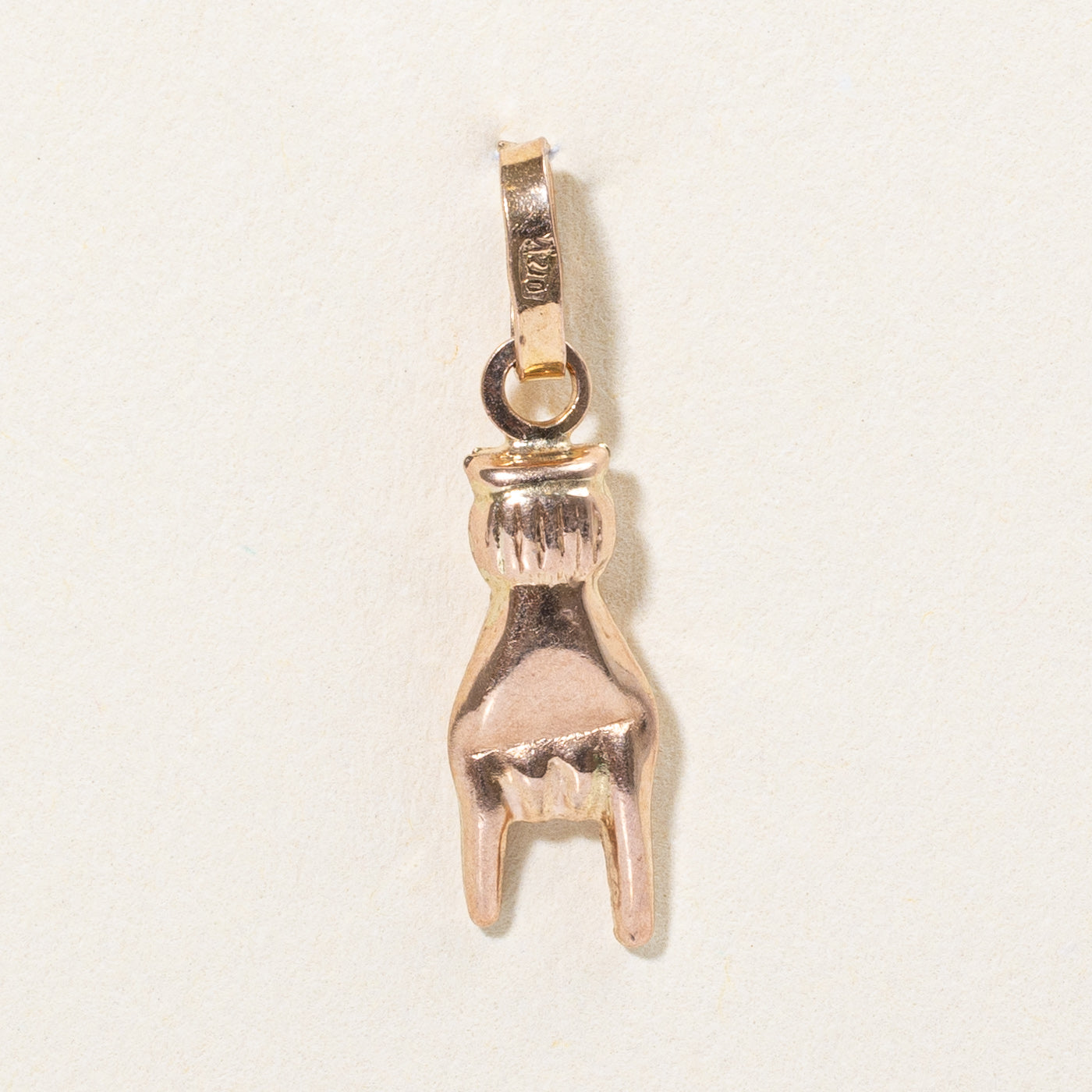 13k Rose Gold Rock On Charm