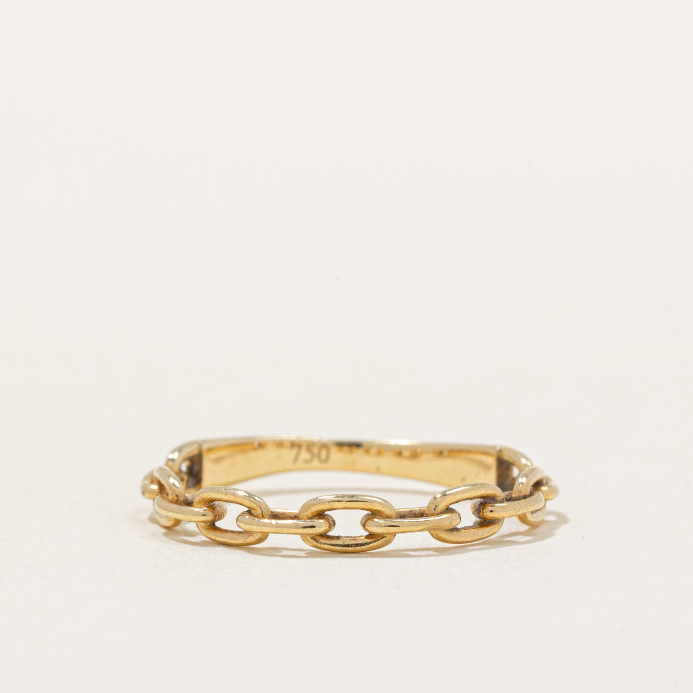 18k Yellow Gold Chain Link Ring | SZ 5.75 |