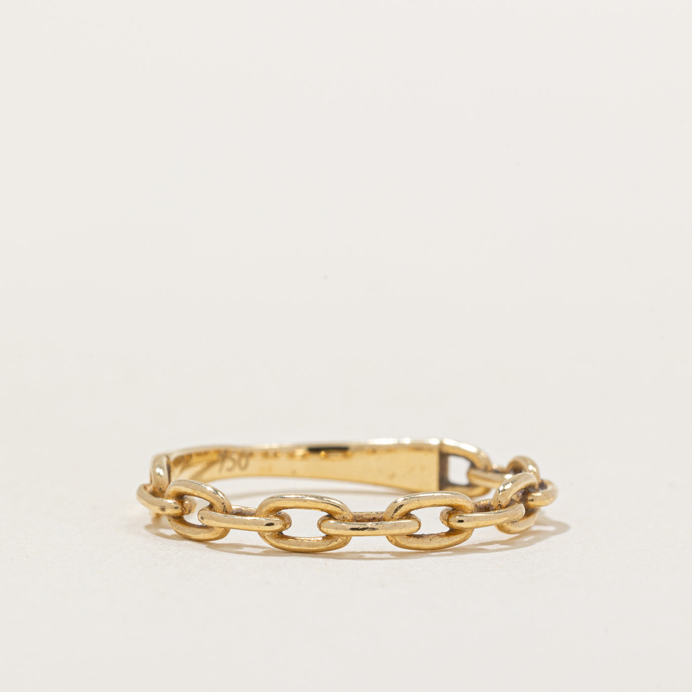 18k Yellow Gold Chain Link Ring | SZ 5.75 |