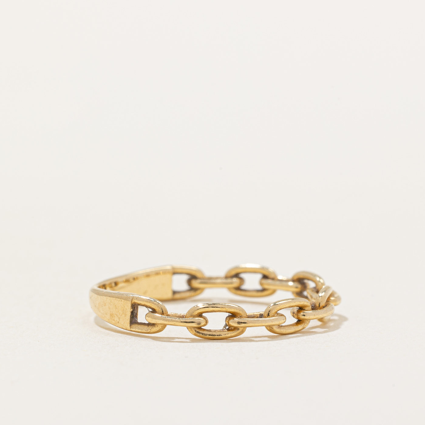 18k Yellow Gold Chain Link Ring | SZ 5.75 |