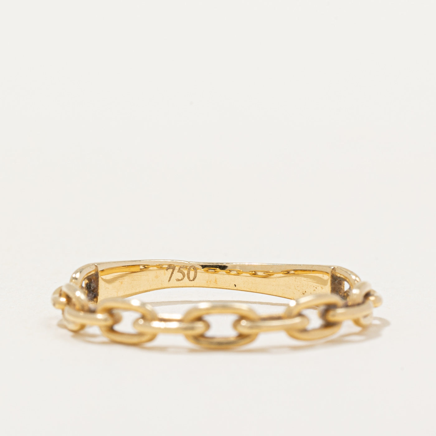 18k Yellow Gold Chain Link Ring | SZ 5.75 |