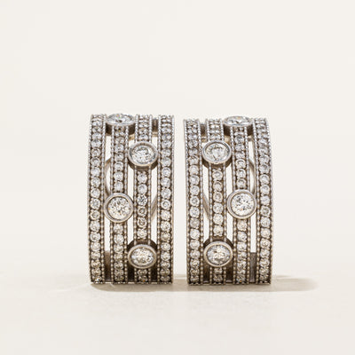 Diamond Half Hoop Earrings | 2.10ctw |
