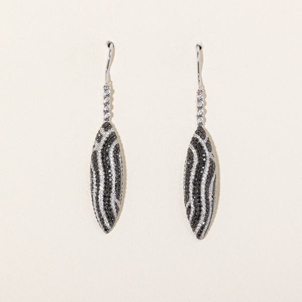 Black & White Drop Earrings | 1.45ctw, 1.27ctw |