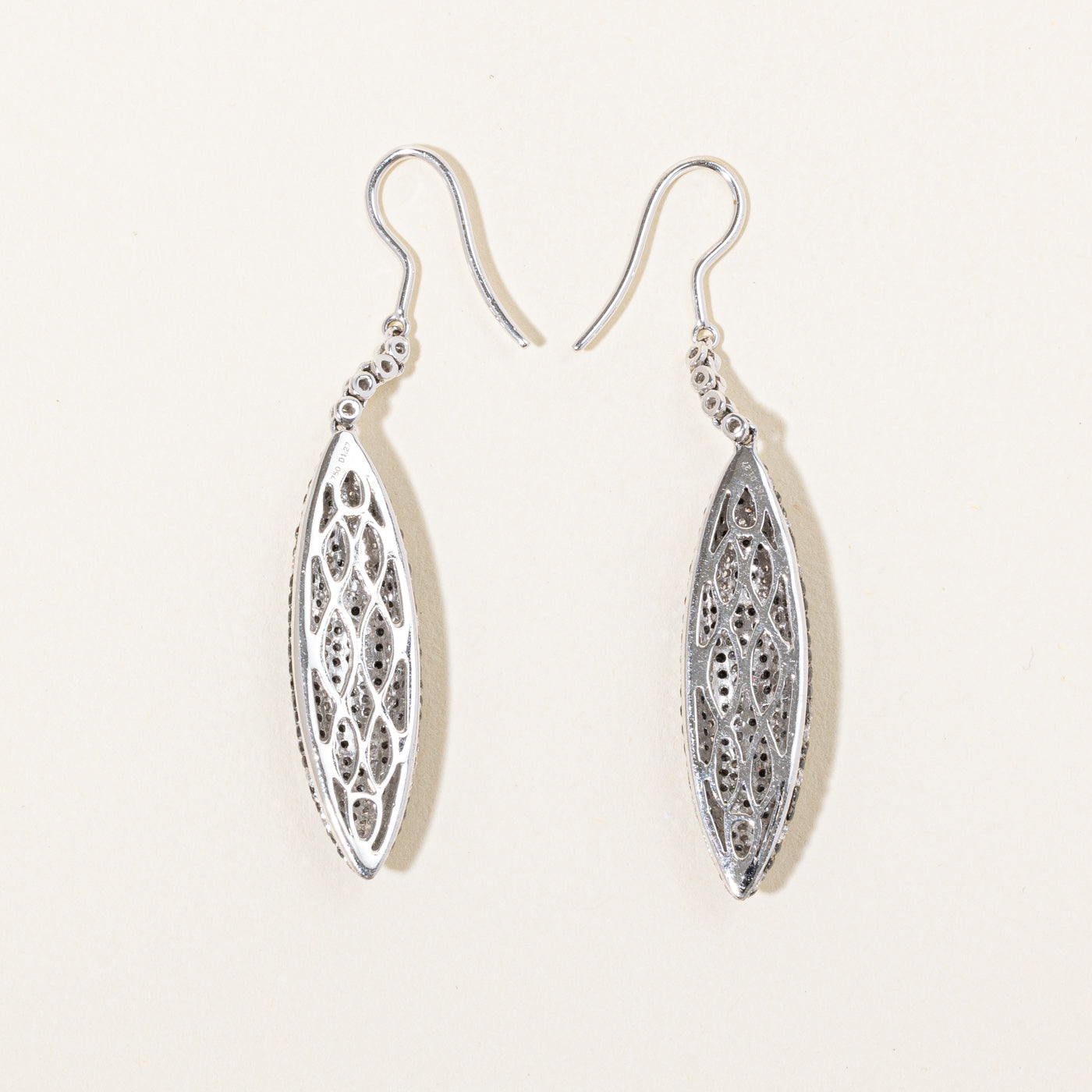 Black & White Drop Earrings | 1.45ctw, 1.27ctw |