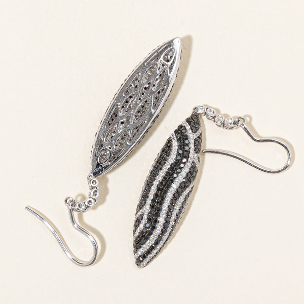 Black & White Drop Earrings | 1.45ctw, 1.27ctw |