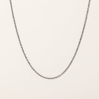 14k White Gold Rope Chain | 22
