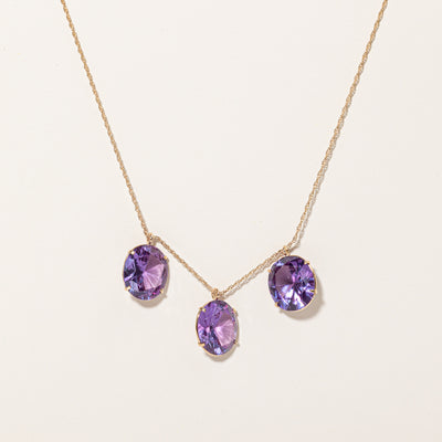 Synthetic Colour Change Sapphire Pendant Necklace | 52.00ctw | 16