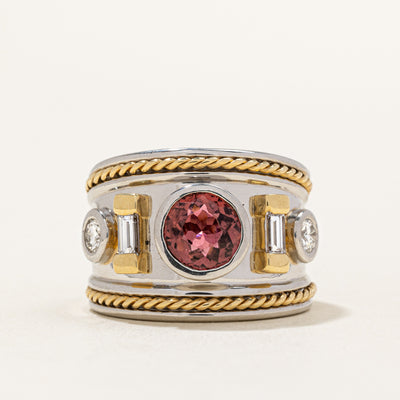 Pink Tourmaline & Diamond Cocktail Ring | 1.56ct, 0.66ctw | SZ 7.25 |