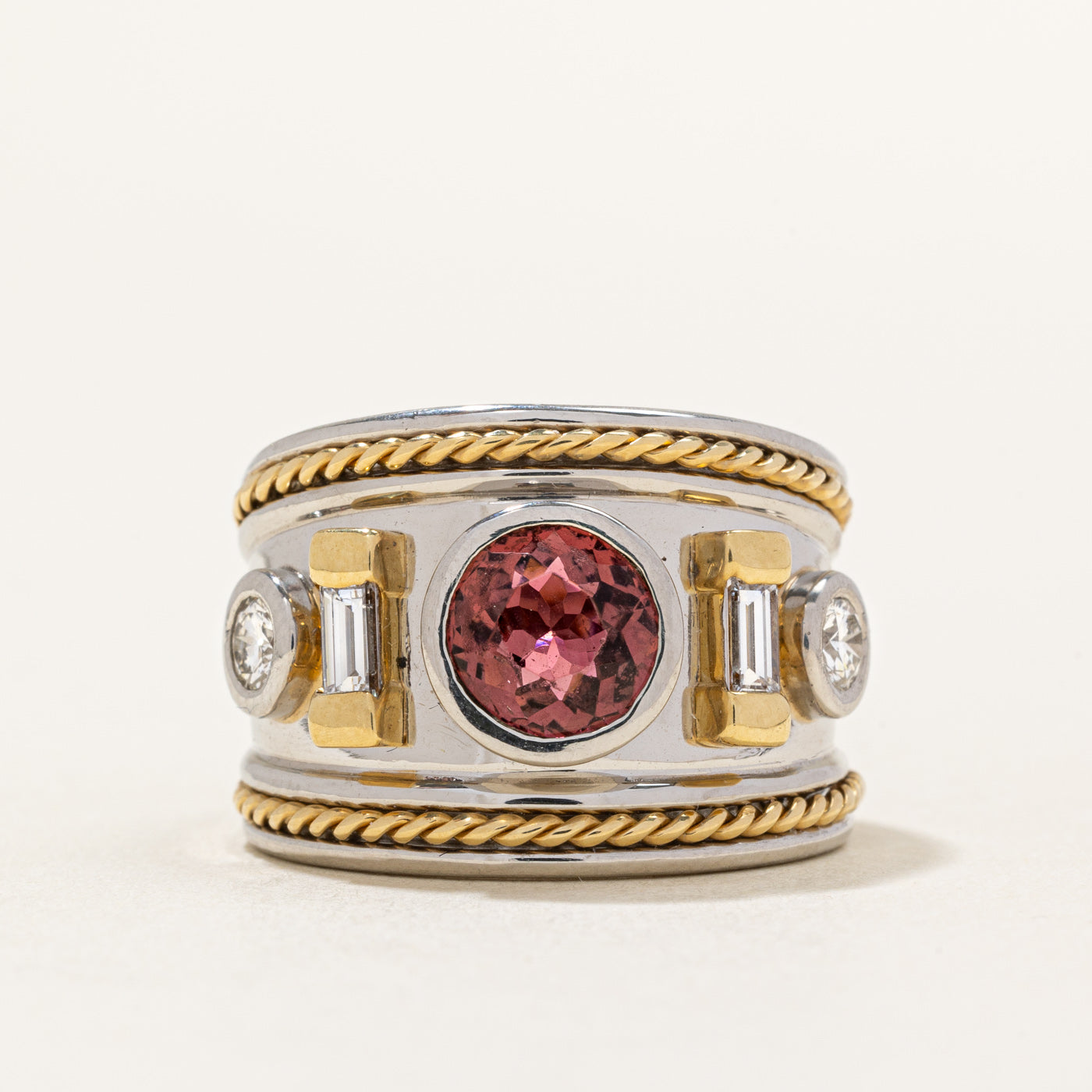 Pink Tourmaline & Diamond Cocktail Ring | 1.56ct, 0.66ctw | SZ 7.25 |