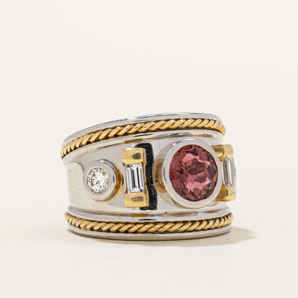 Pink Tourmaline & Diamond Cocktail Ring | 1.56ct, 0.66ctw | SZ 7.25 |