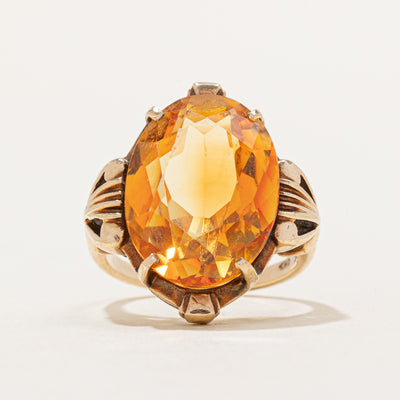 Synthetic Yellow Sapphire Cocktail Ring | 5.20ct | SZ 6.25 |