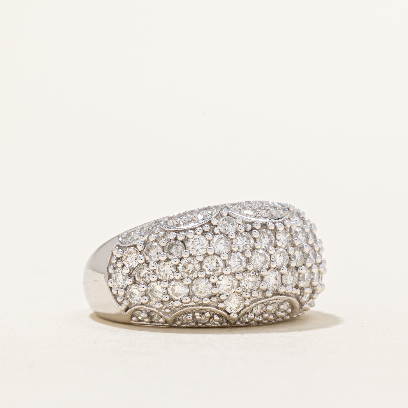 Bague cocktail sertie de diamants | 2,02 ct | Taille 6,75 | 
