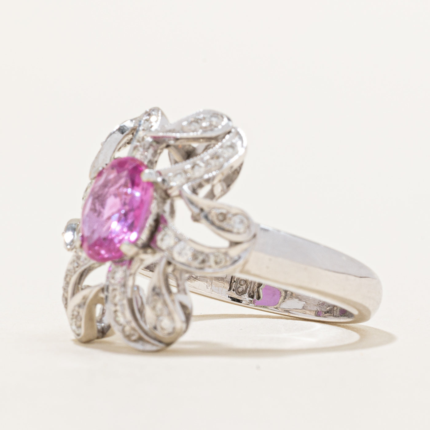 Pink Sapphire & Diamond Cocktail Ring | 1.50ct, 0.39ctw | SZ 6.25 |