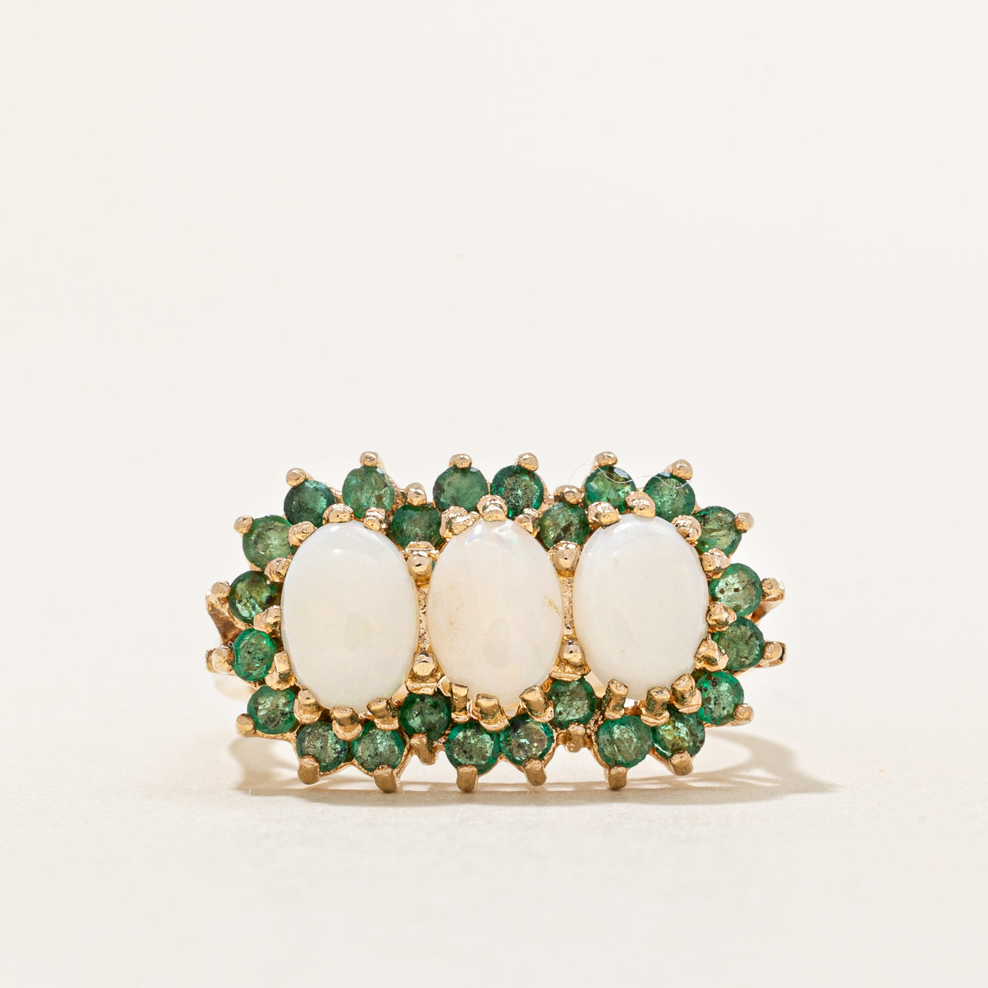 1977 London Opal & Emerald Cocktail Ring | 1.20ctw, 0.20ctw | SZ 7.75 |