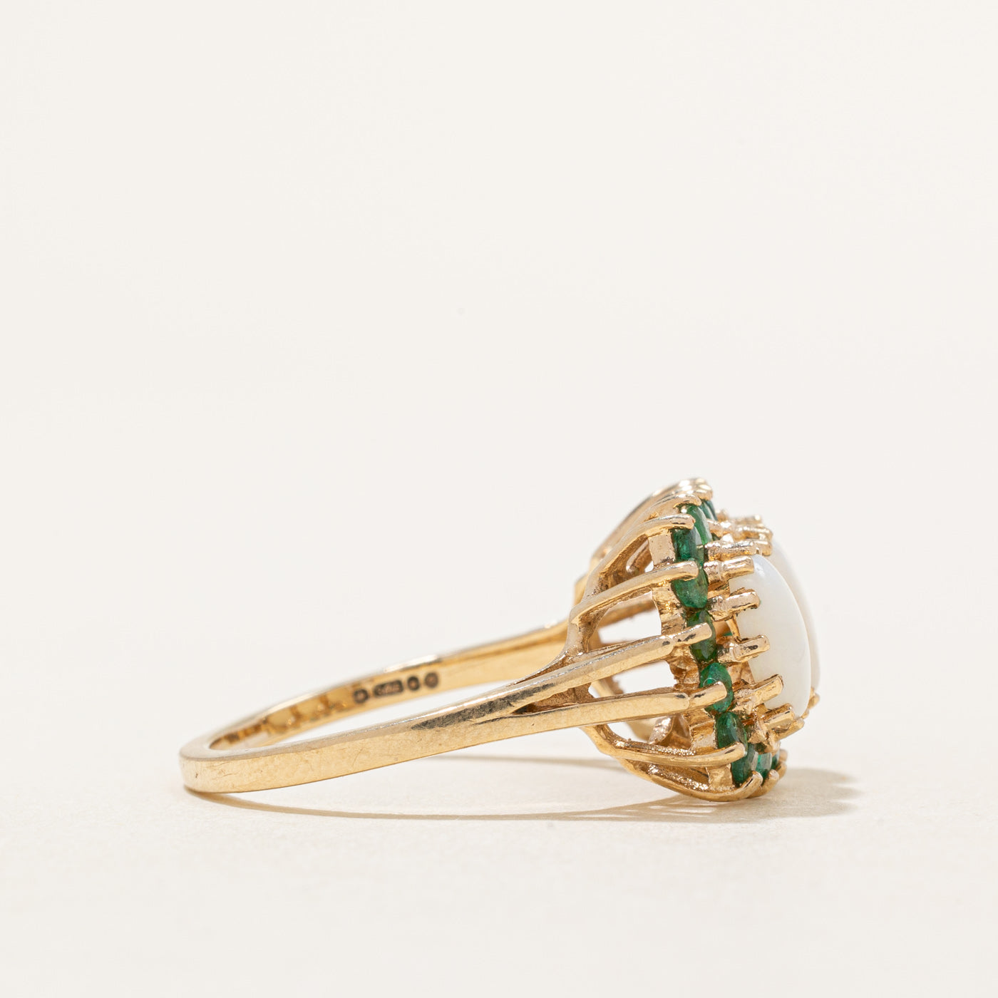 1977 London Opal & Emerald Cocktail Ring | 1.20ctw, 0.20ctw | SZ 7.75 |