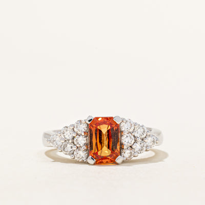 Orange Sapphire & Diamond Ring | 1.62ct, 0.60ctw | SZ 6.5 |