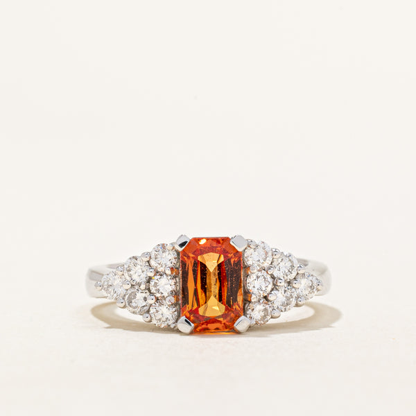 Orange Sapphire & Diamond Cocktail Ring | 1.97ct, 0.60ctw | SZ 6.25 |