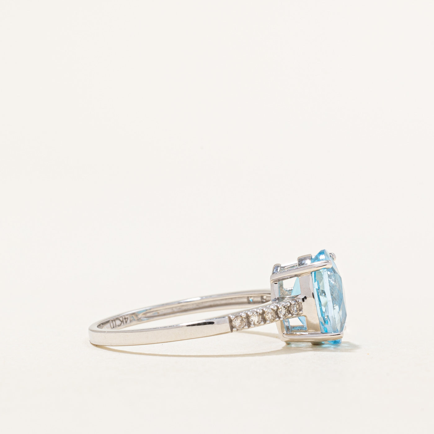 Blue Topaz & Diamond Cocktail Ring | 2.15ct, 0.12ctw | SZ 7 |