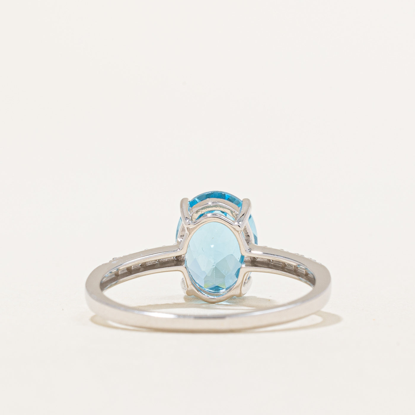 Blue Topaz & Diamond Cocktail Ring | 2.15ct, 0.12ctw | SZ 7 |