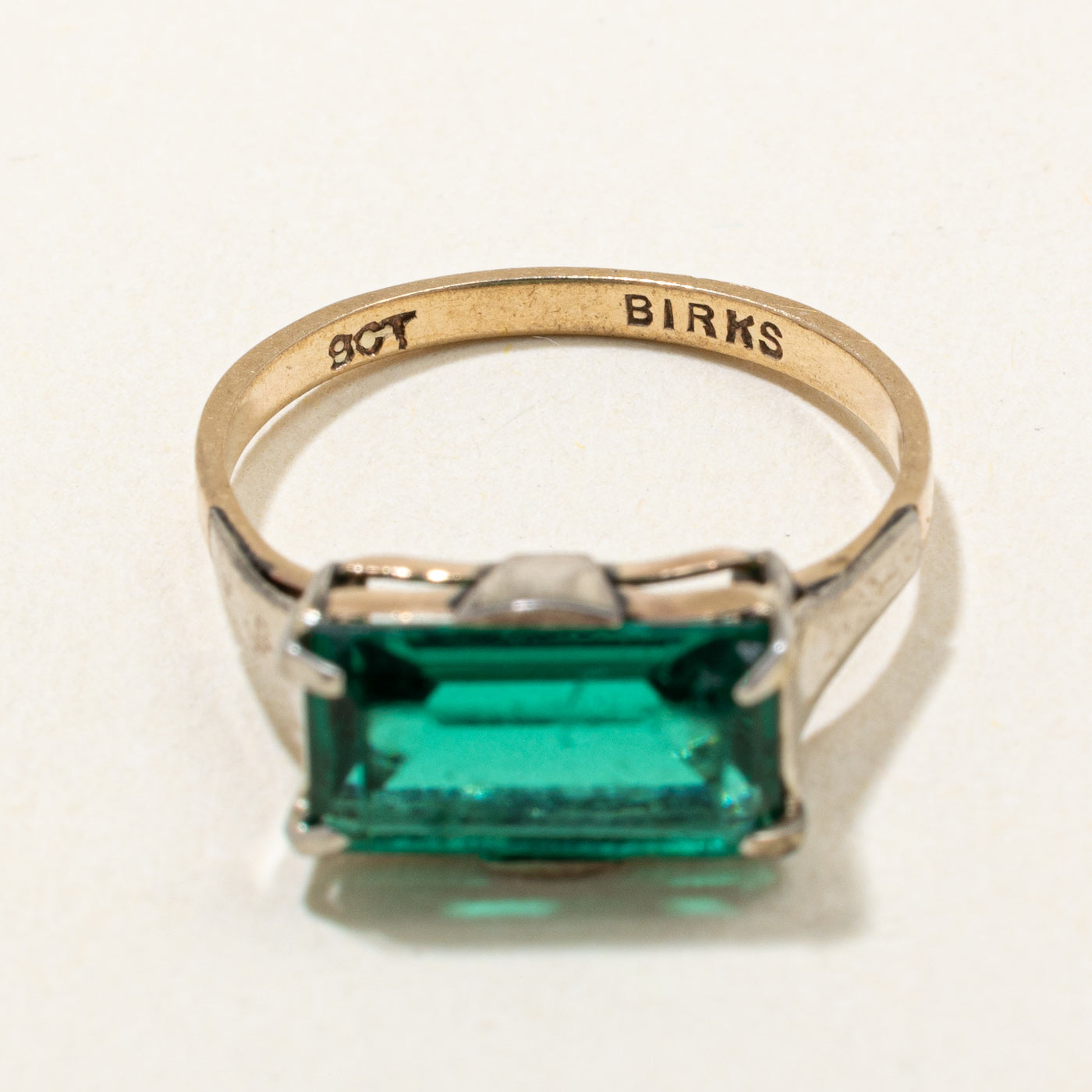 Birks' Green Glass Ring | SZ 3.75 |