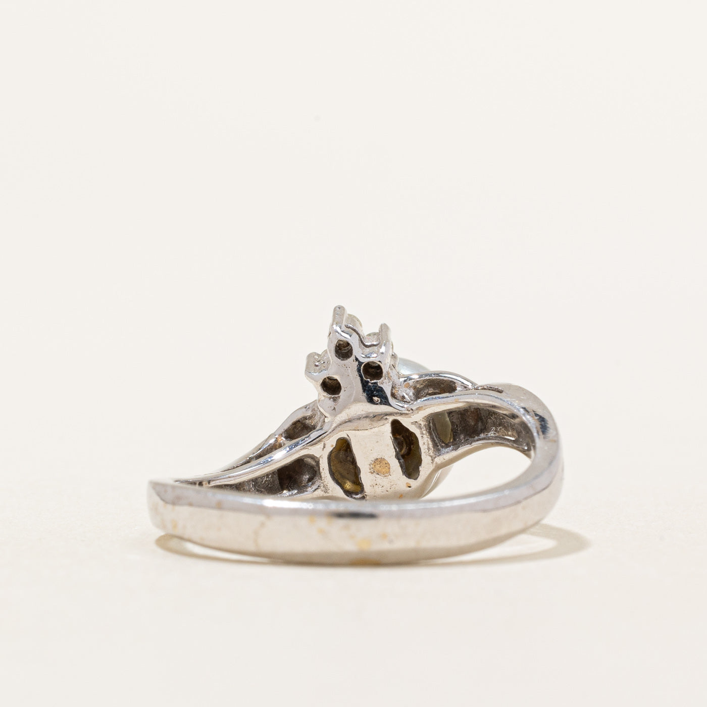 Pearl & Diamond Cocktail Ring | 0.06ctw | SZ 7.25 |