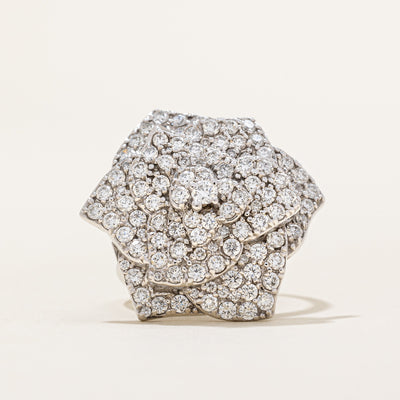 Pave Set Diamond Flower Ring | 2.10ctw | SZ 5.25 |