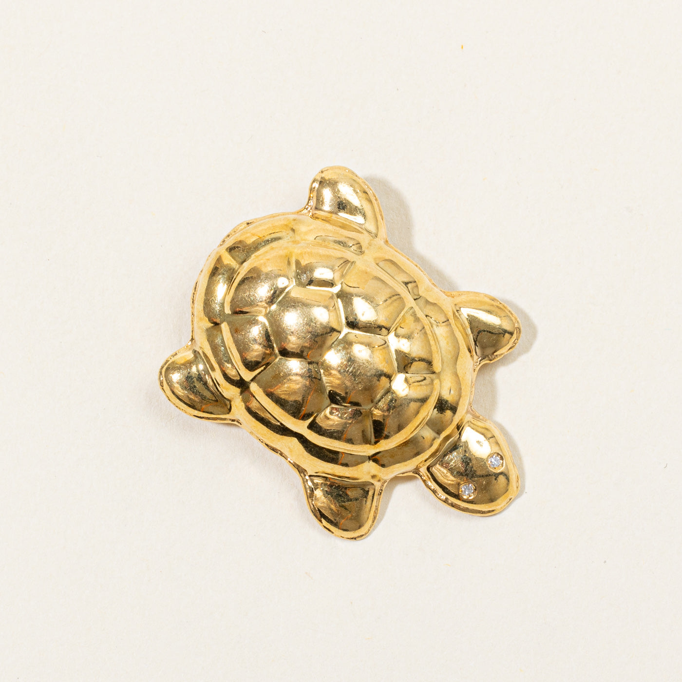 Diamond Turtle Brooch | 0.01ctw |