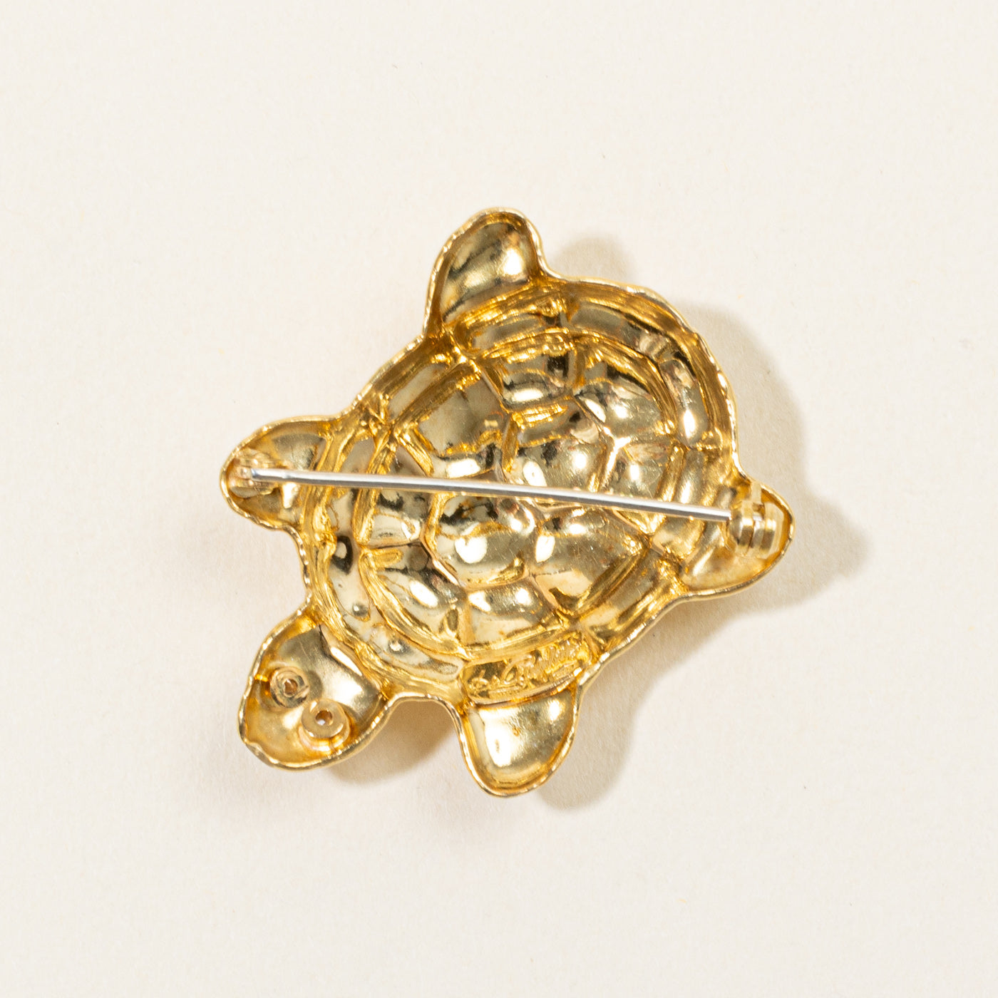 Diamond Turtle Brooch | 0.01ctw |