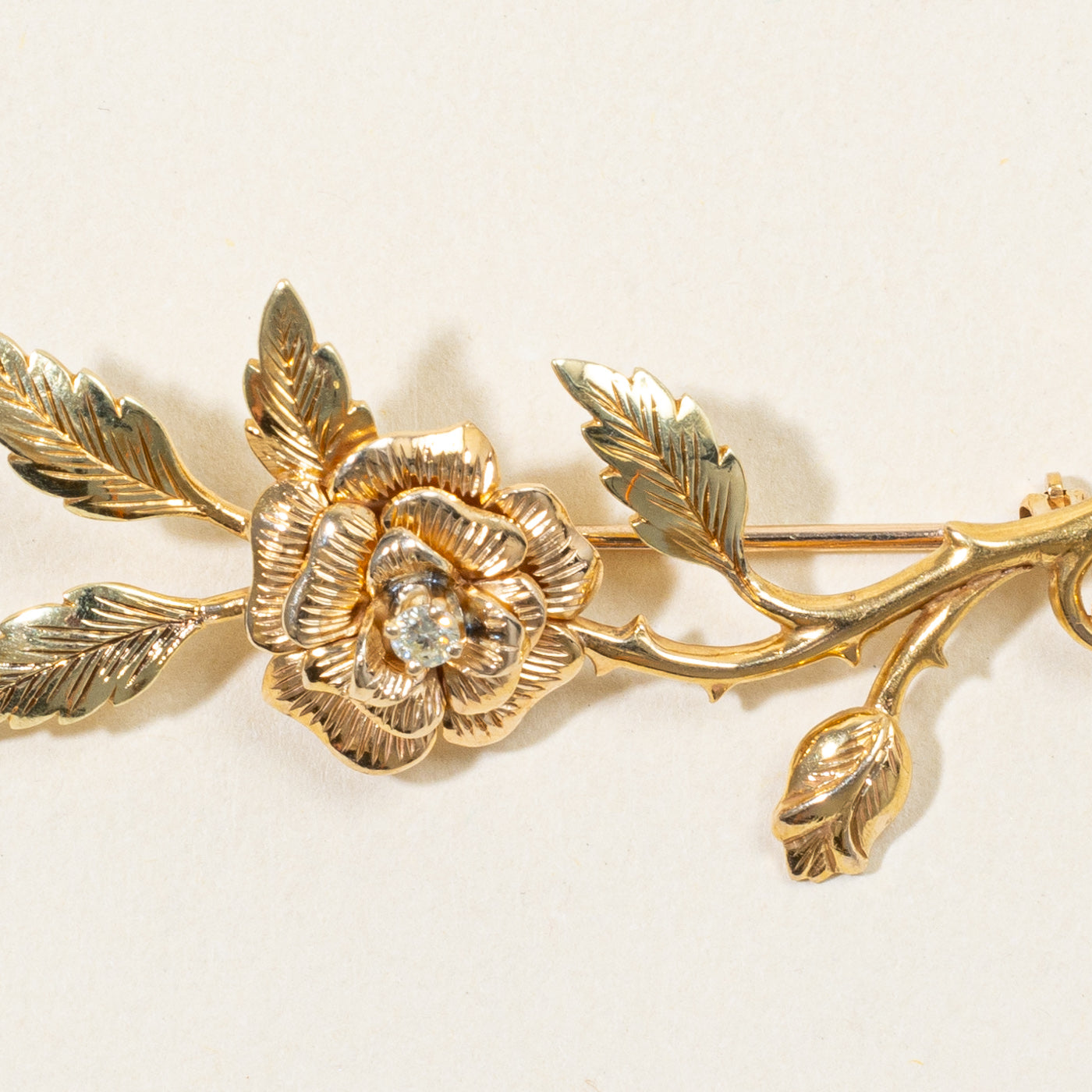 Diamond Rose Brooch | 0.06ct |