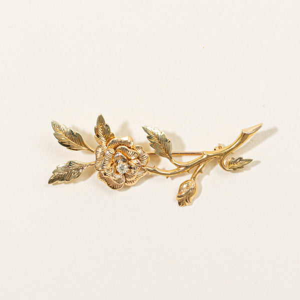 Diamond Rose Brooch | 0.06ct |