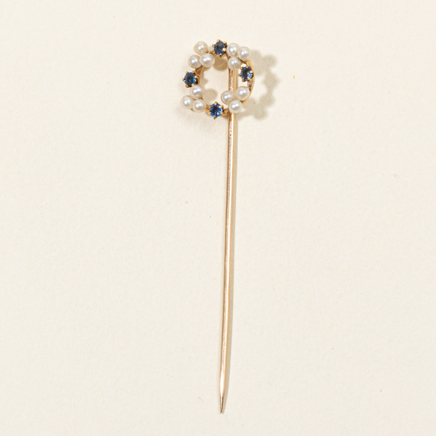 Seed Pearl & Sapphire Pin | 0.04ctw |