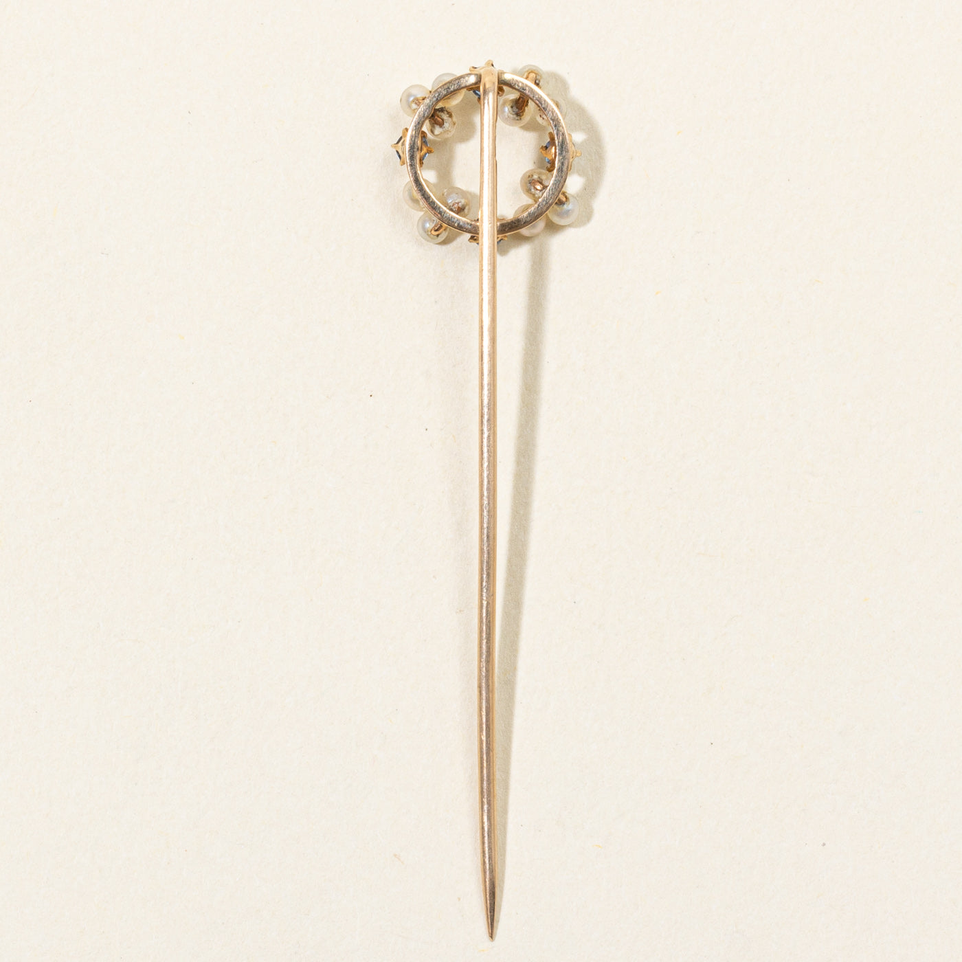 Seed Pearl & Sapphire Pin | 0.04ctw |