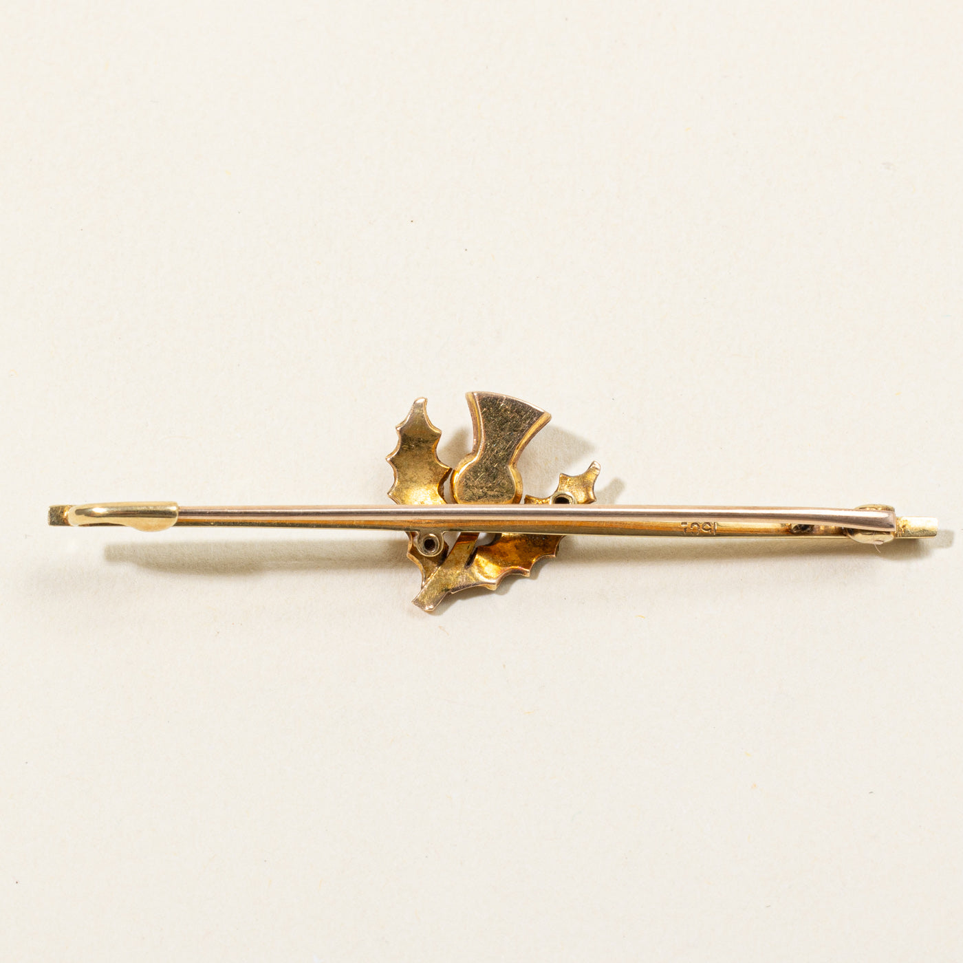 15k Two Tone Gold Thistle Pin