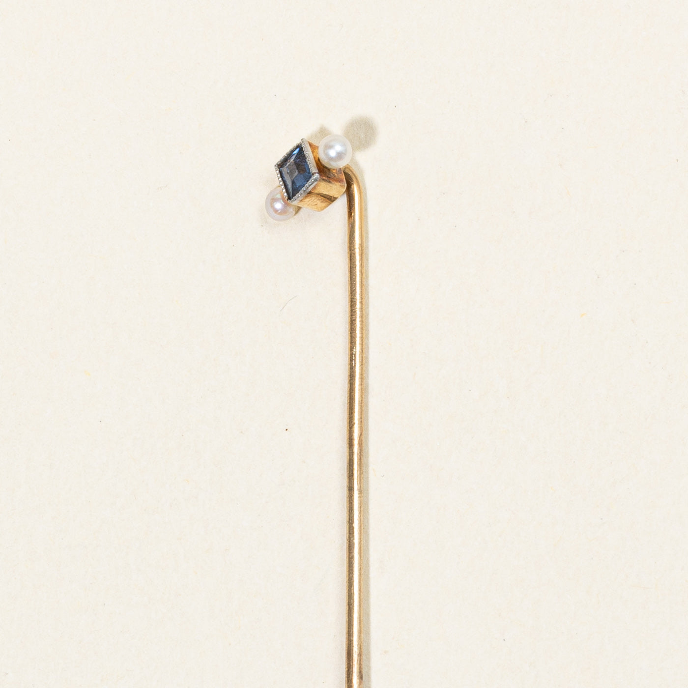 Sapphire & Seed Pearl Pin | 0.15ct |