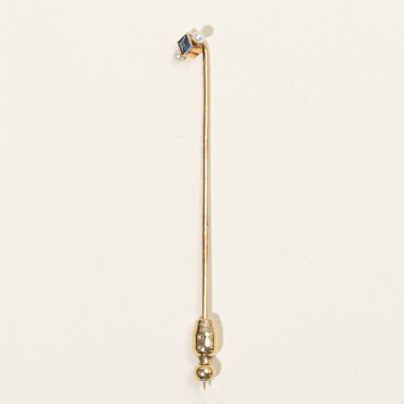 Sapphire & Seed Pearl Pin | 0.15ct |