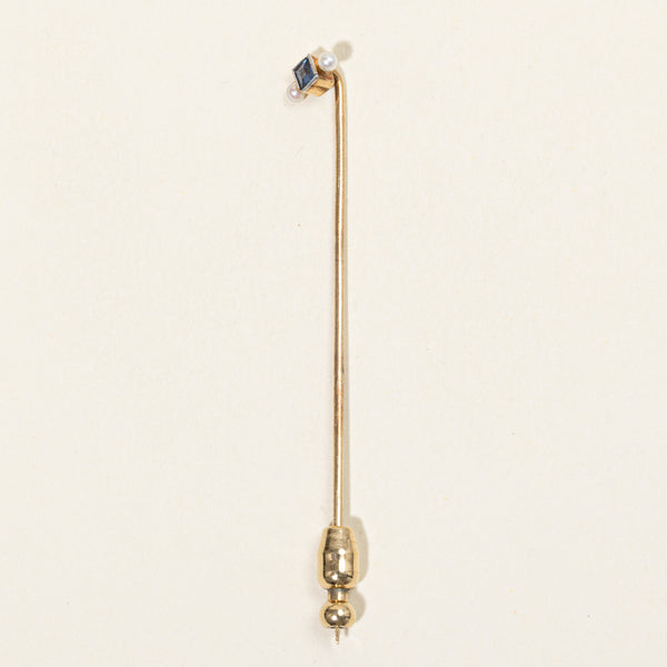 Sapphire & Seed Pearl Pin | 0.15ct |