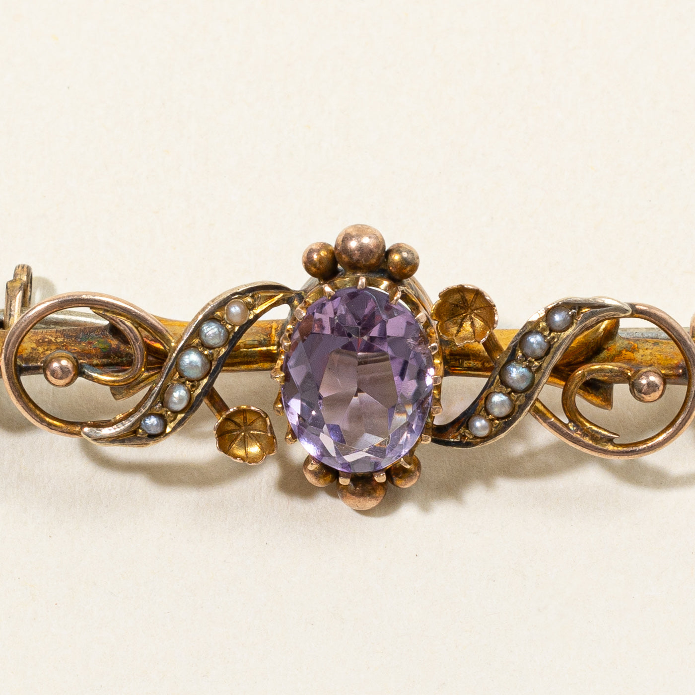 1918 Chester Amethyst & Seed Pearl Brooch | 2.00ct |
