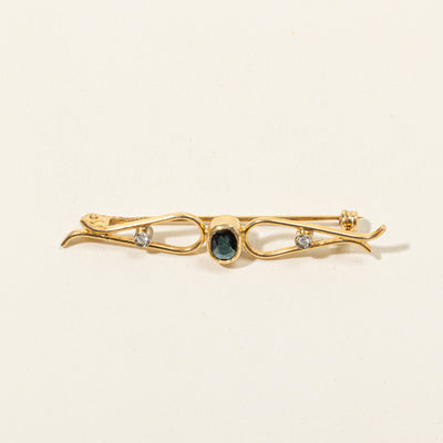 Sapphire & Diamond Brooch | 0.34ct, 0.03ctw |