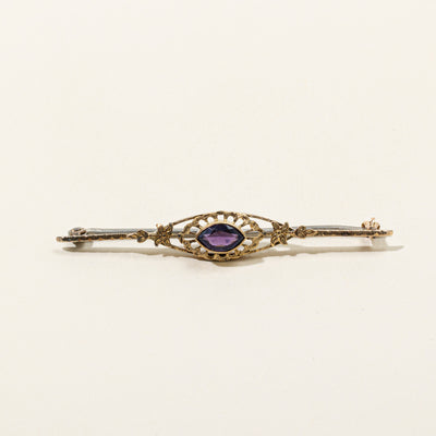 Purple Paste Glass Brooch