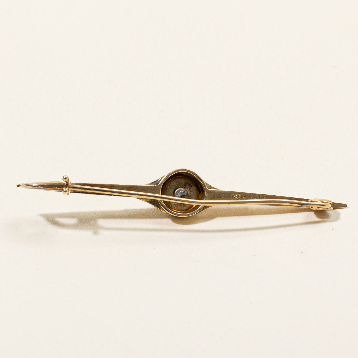 Seed Pearl & Onyx Faceted Brooch | 0.16ct |