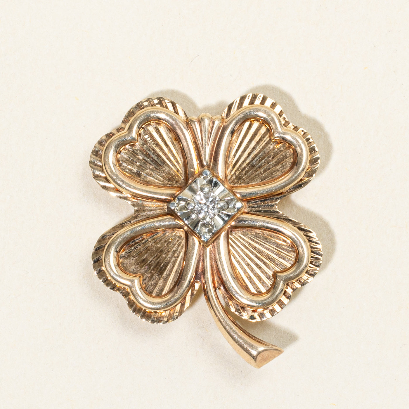 Diamond Four Leaf Clover Brooch & Pendant | 0.08ct |