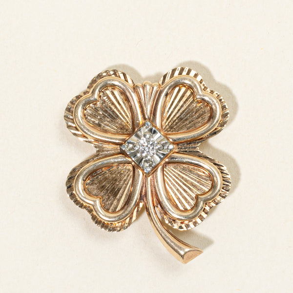 Diamond Four Leaf Clover Brooch & Pendant | 0.08ct |