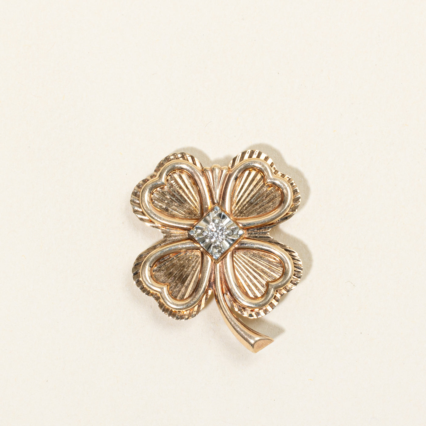 Diamond Four Leaf Clover Brooch & Pendant | 0.08ct |