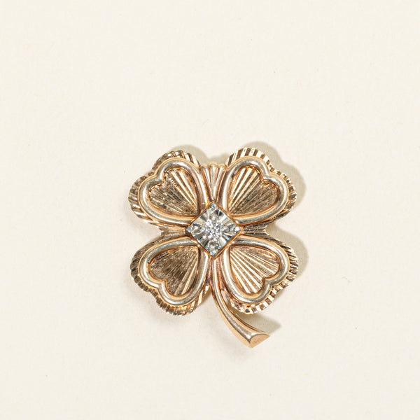 Diamond Four Leaf Clover Brooch & Pendant | 0.08ct |