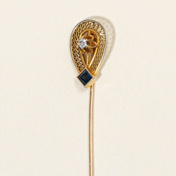 Sapphire & Diamond Pin | 0.06ct, 0.04ct |